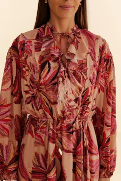 FARM Rio  FLORAL TAPESTRY V NECK MAXI DRESS