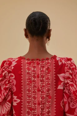 FARM Rio  FLORA TAPESTRY RED BLOUSE