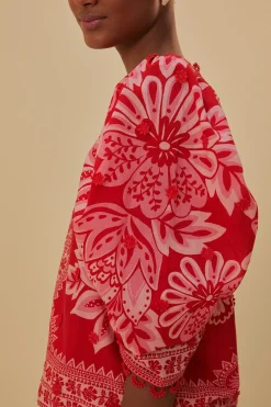 FARM Rio  FLORA TAPESTRY RED BLOUSE