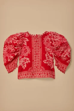 FARM Rio  FLORA TAPESTRY RED BLOUSE
