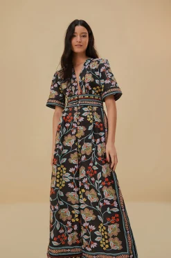 FARM Rio FLOWERY BLACK JUMPSUIT