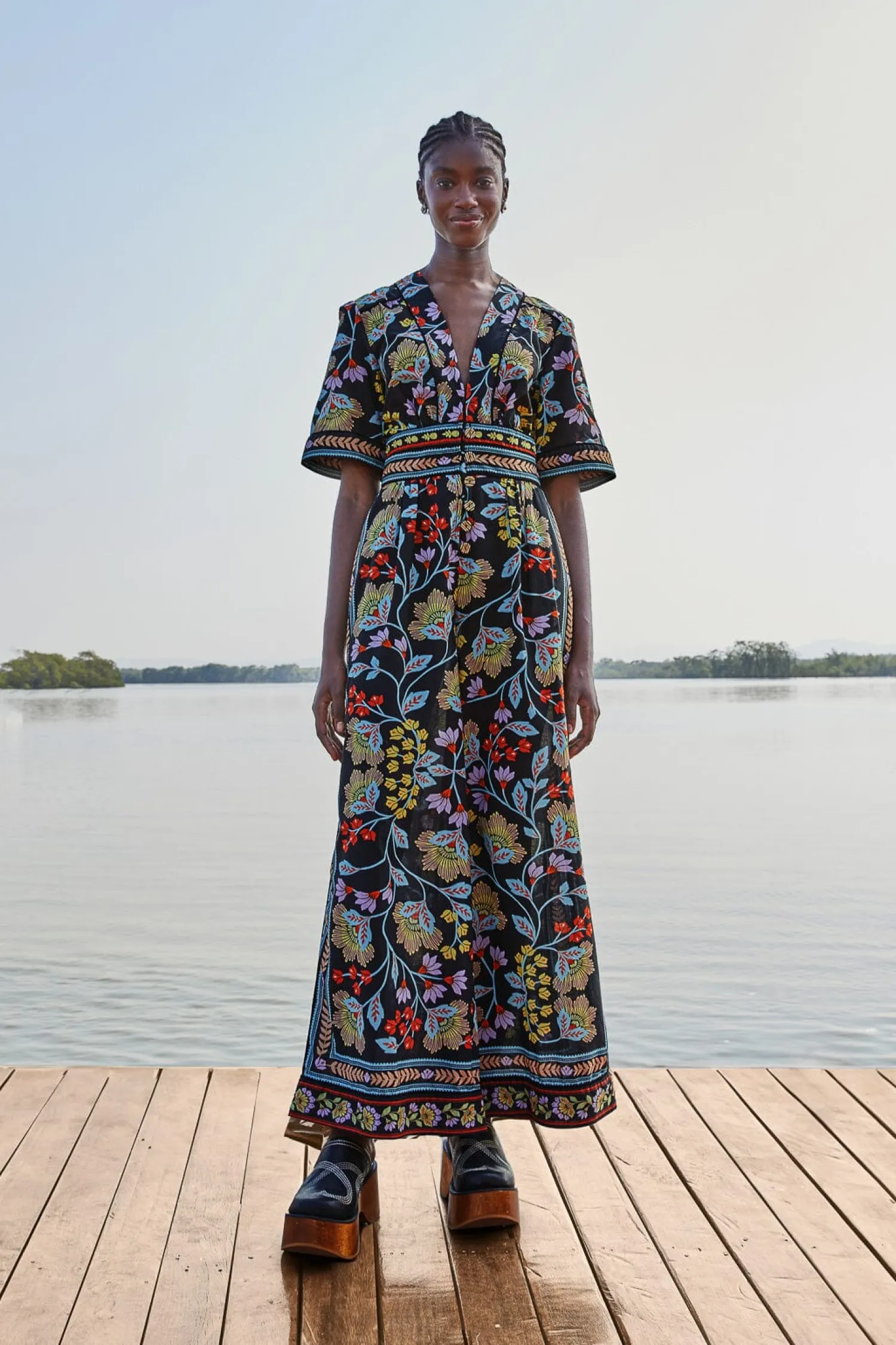 FARM Rio FLOWERY BLACK JUMPSUIT