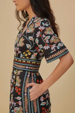 FARM Rio FLOWERY BLACK JUMPSUIT