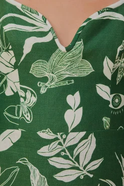 FARM Rio  FOREST SOUL GREEN SHORT SLEEVE MINI DRESS