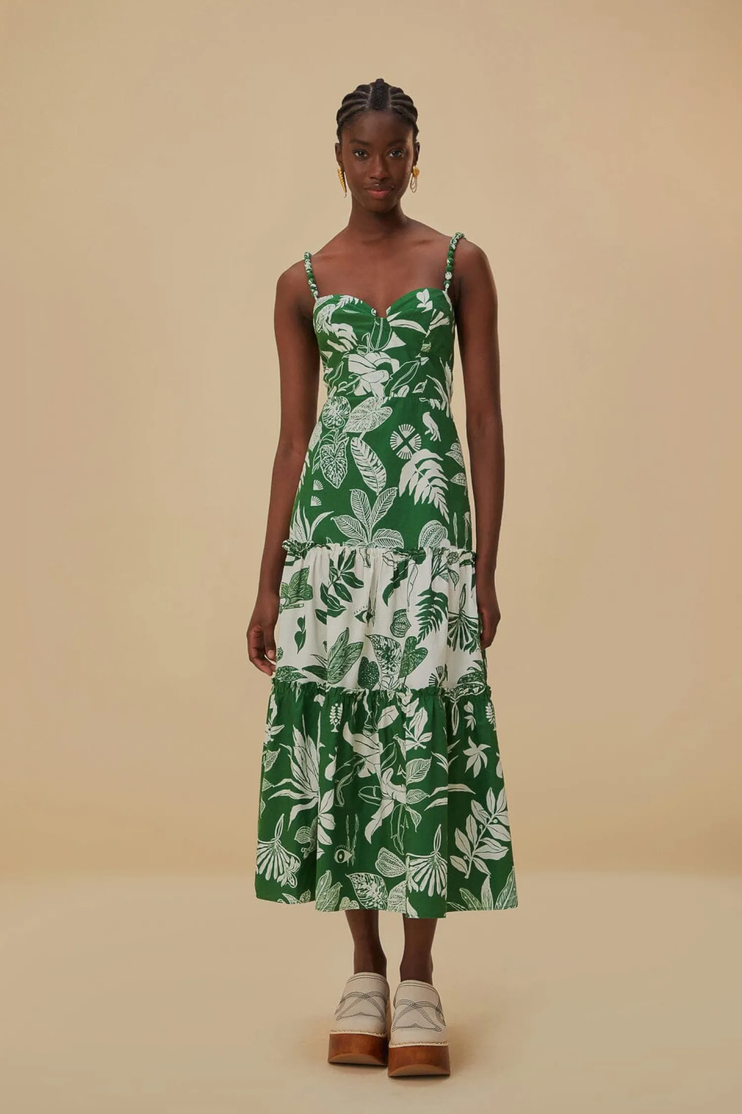 FARM Rio FOREST SOUL MIX MIDI DRESS