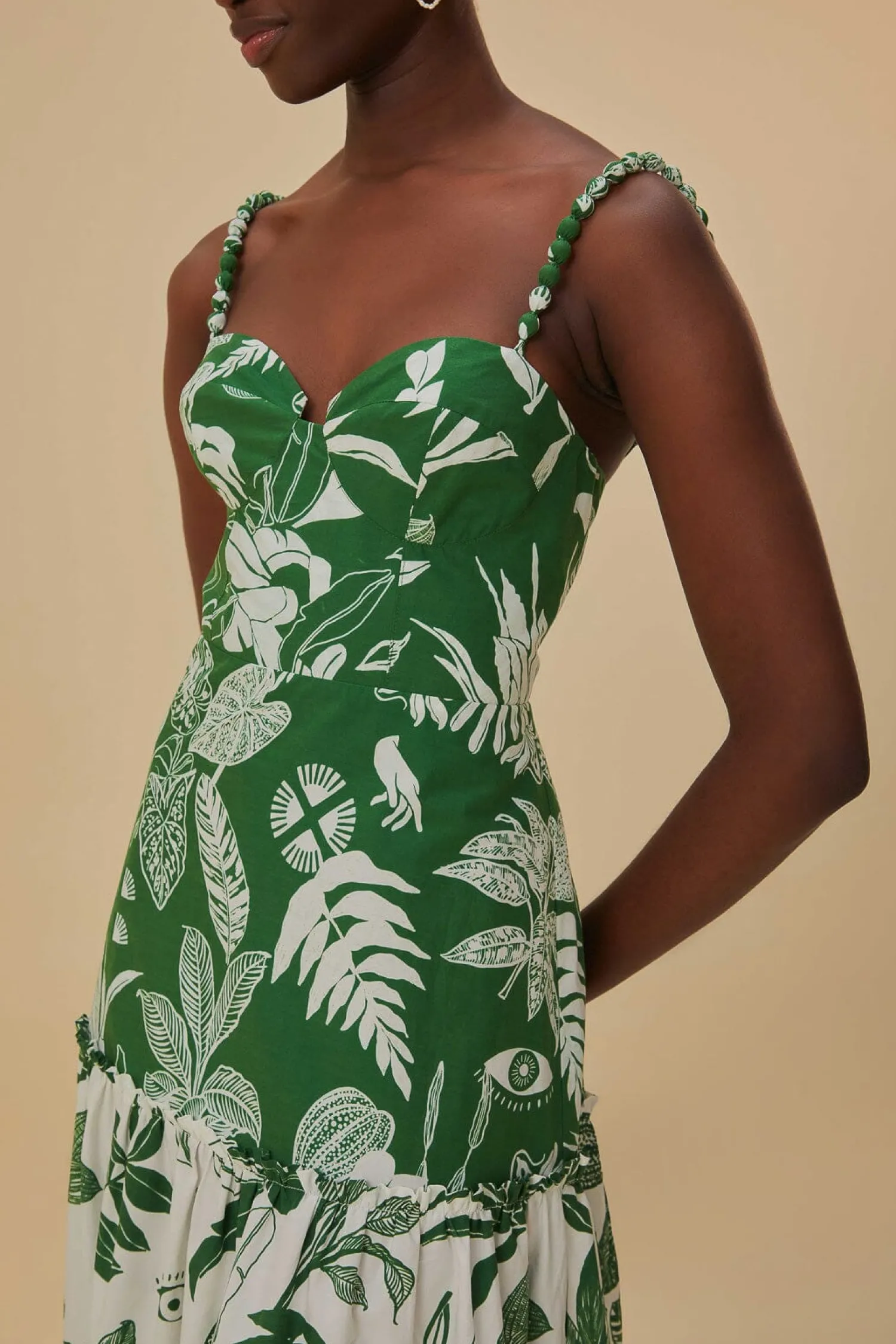FARM Rio FOREST SOUL MIX MIDI DRESS