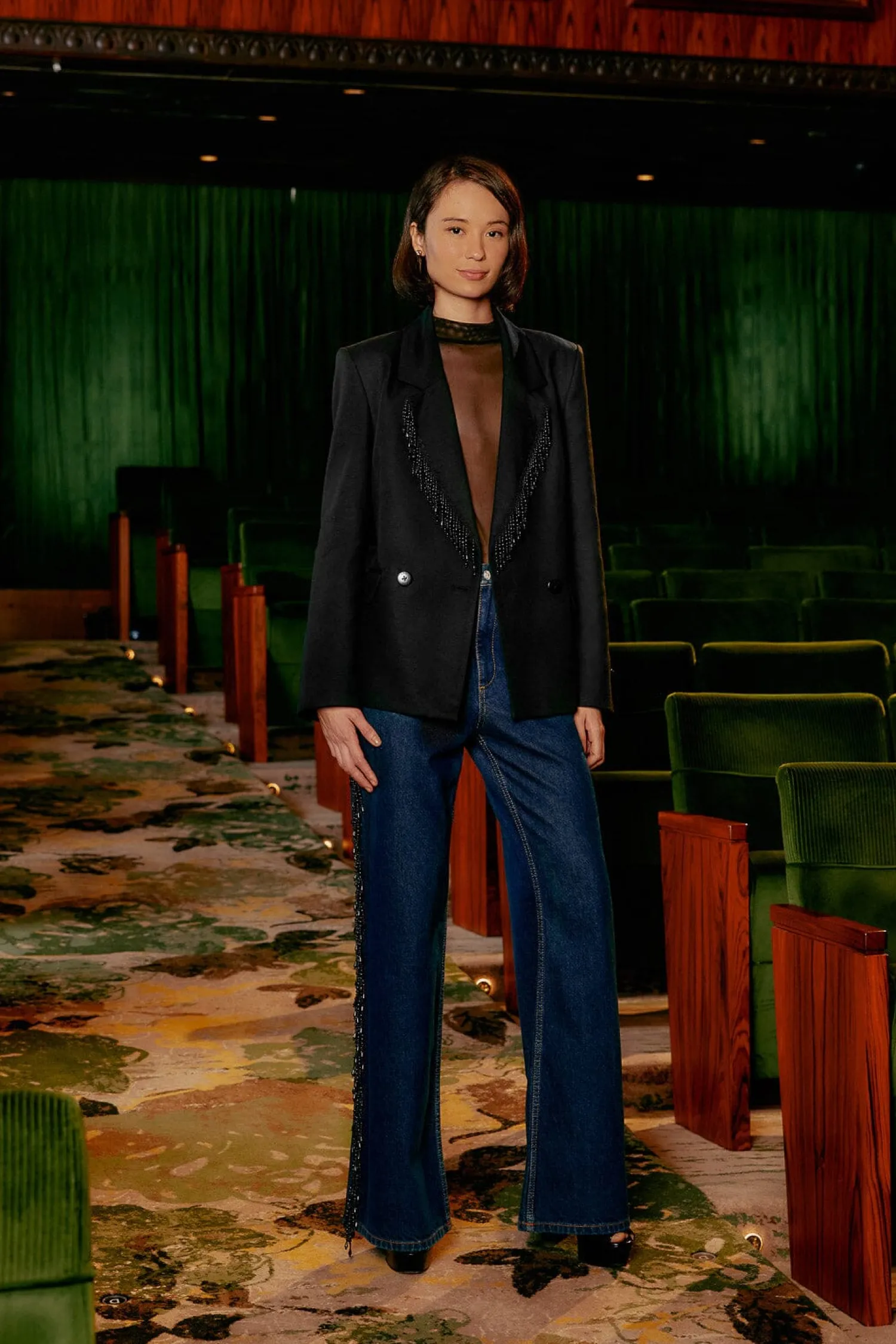 FARM Rio FRINGES BEADS WIDE PANTS