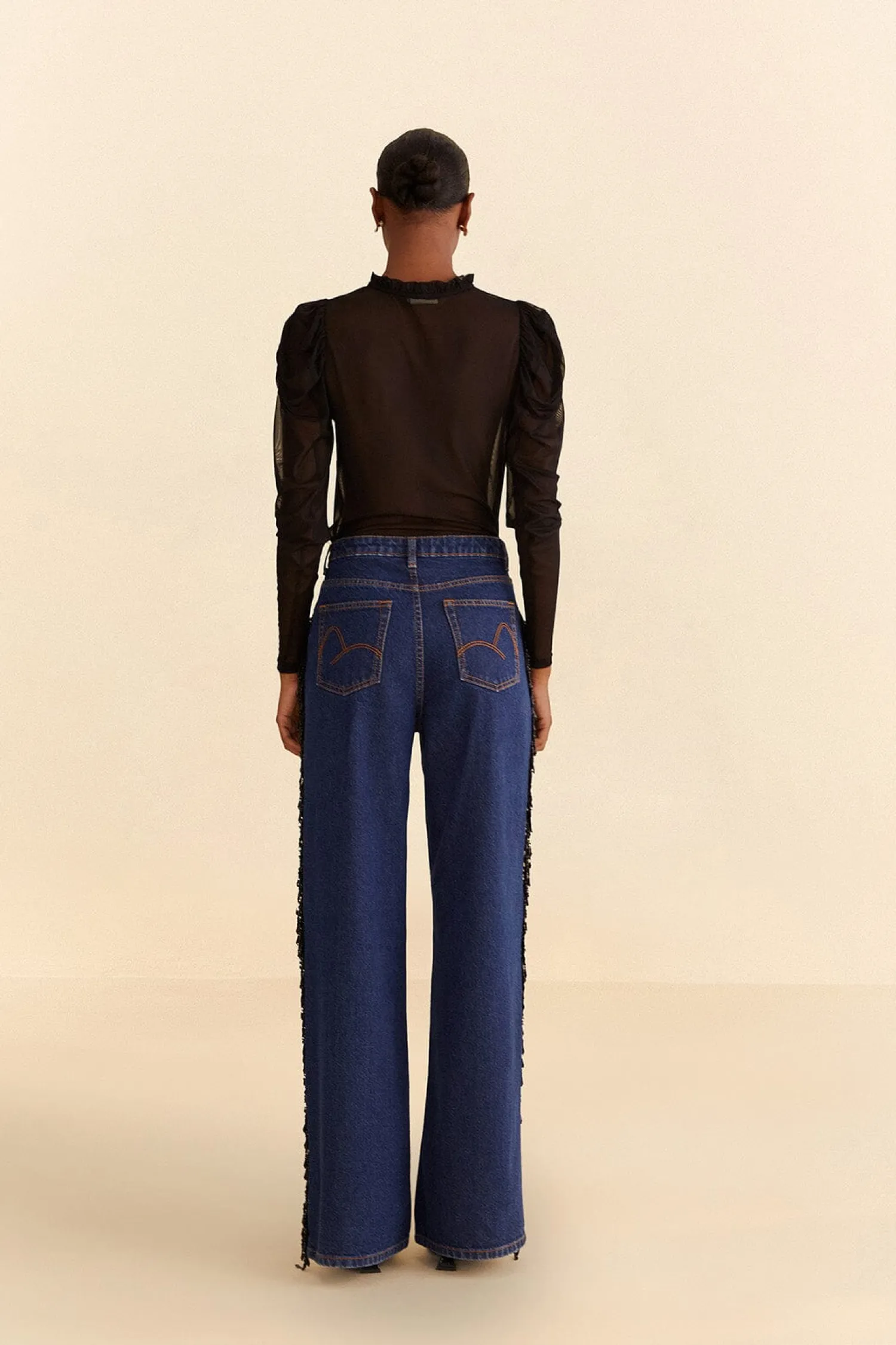 FARM Rio FRINGES BEADS WIDE PANTS