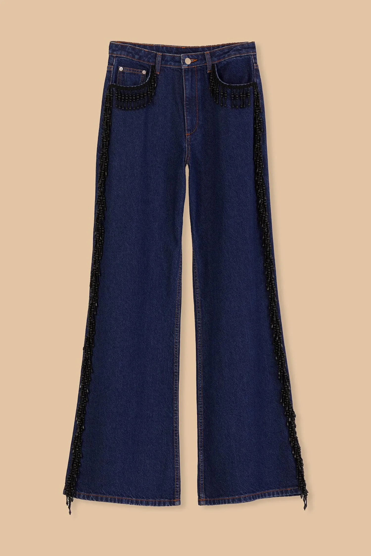 FARM Rio FRINGES BEADS WIDE PANTS