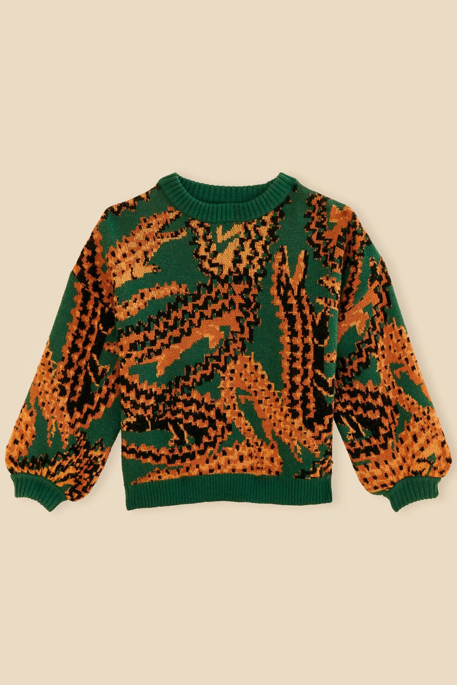 FARM Rio GREEN CROCO KNIT SWEATER