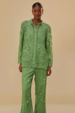 FARM Rio  GREEN GUIPIRE PANTS