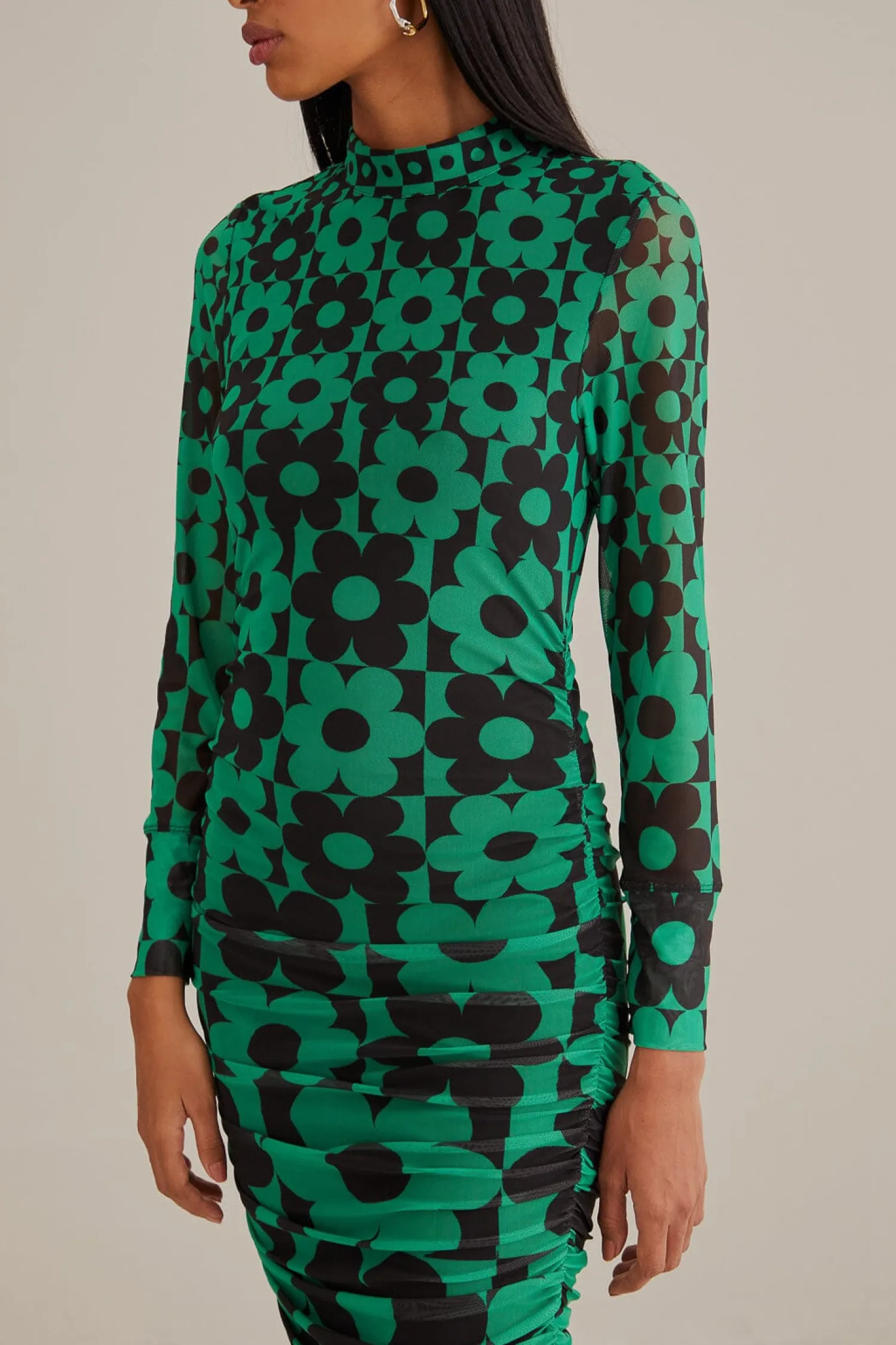 FARM Rio GREEN LOVEDAISY TULLE MIDI DRESS