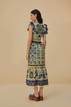 FARM Rio  GREEN OCEAN TAPESTRY MAXI DRESS