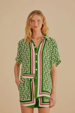 FARM Rio GREEN PINEAPPLE SCARF SHORTS