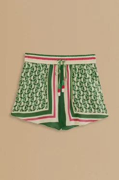 FARM Rio  GREEN PINEAPPLE SCARF SHORTS