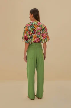 FARM Rio  GREEN PLEAT PANTS