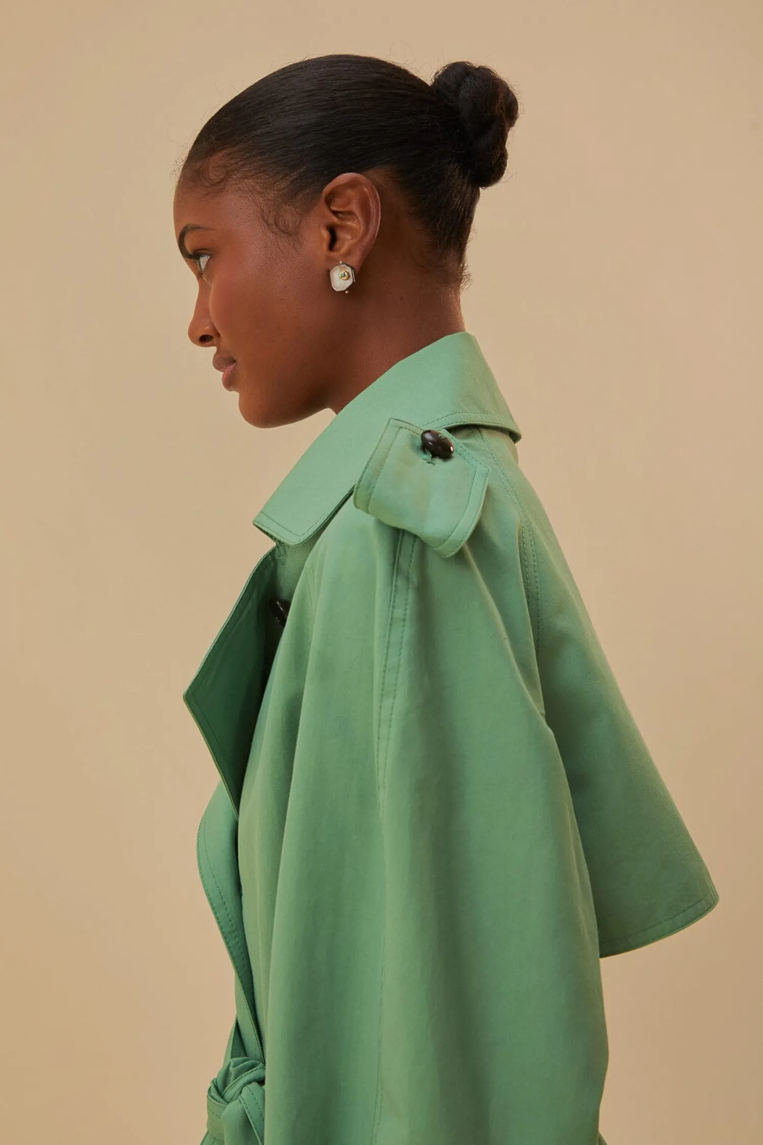 FARM Rio GREEN SHORT TRENCH COAT