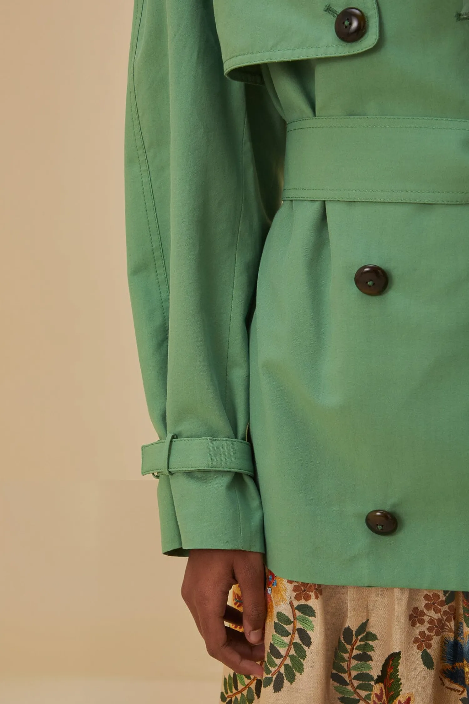 FARM Rio GREEN SHORT TRENCH COAT