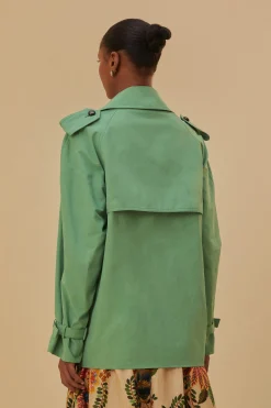 FARM Rio GREEN SHORT TRENCH COAT