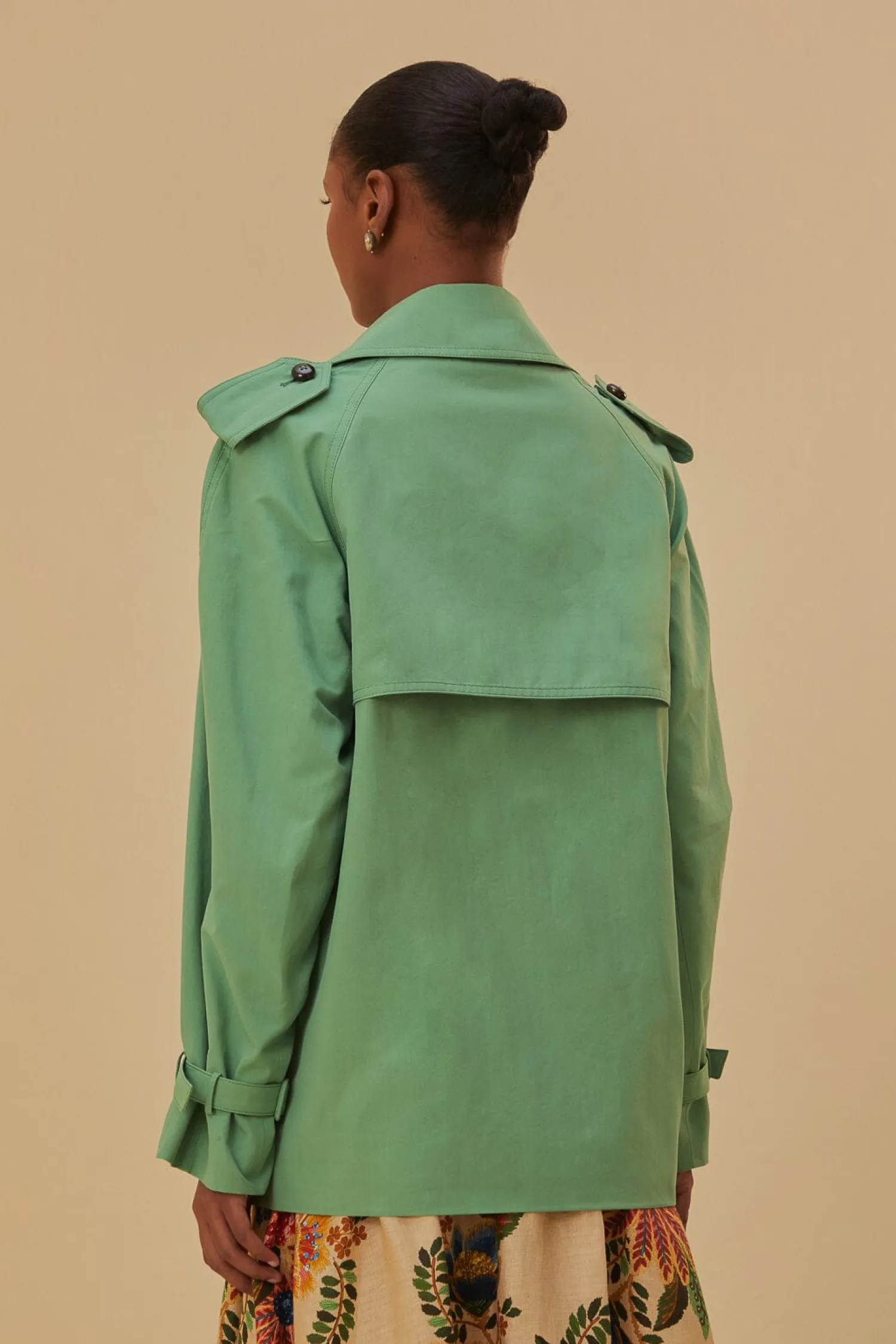 FARM Rio GREEN SHORT TRENCH COAT