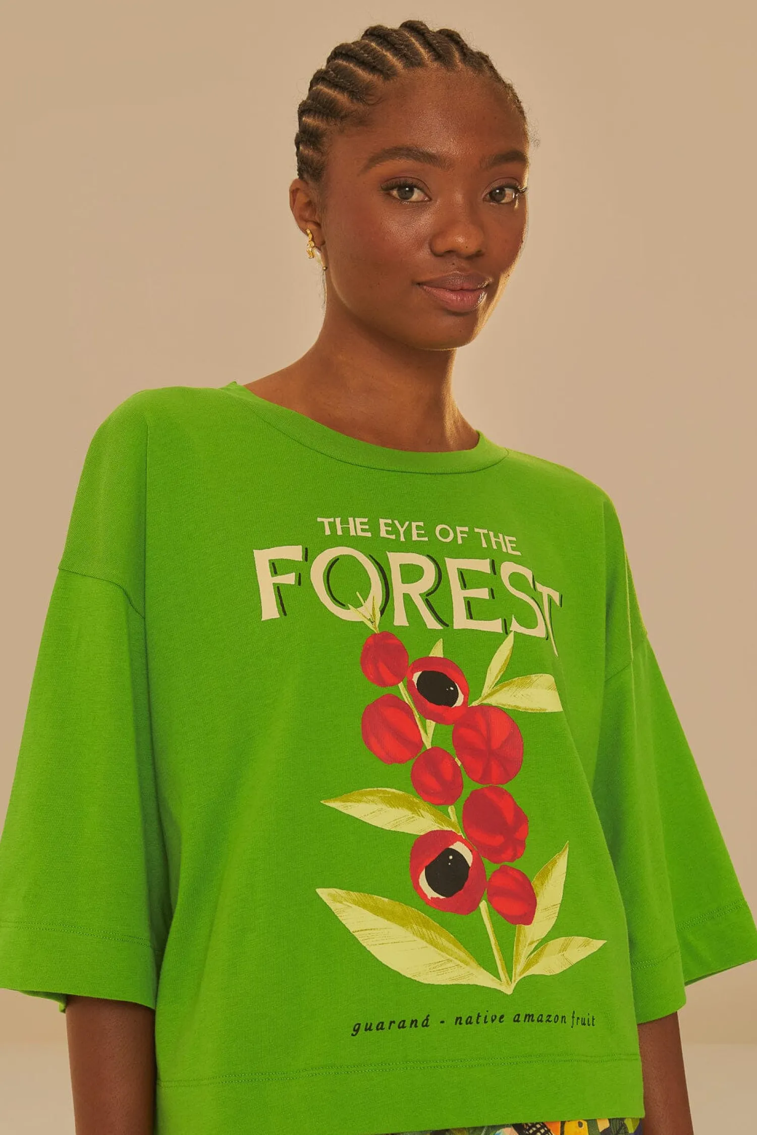 FARM Rio GREEN THE EYE OF THE FOREST ORGANIC COTTON T-SHIRT
