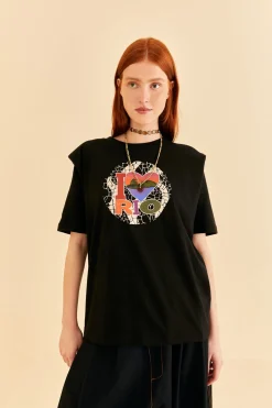 FARM Rio I LOVE RIO SHOULDER PADS ORGANIC COTTON T-SHIRT