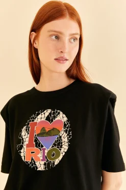 FARM Rio I LOVE RIO SHOULDER PADS ORGANIC COTTON T-SHIRT