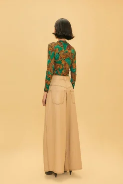 FARM Rio KHAKI LOW WAISTED PLEATED PANTS