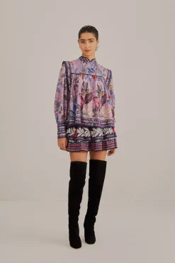 FARM Rio  LAVENDER WILD NIGHT MINI SKIRT