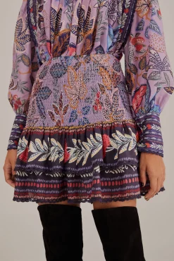 FARM Rio  LAVENDER WILD NIGHT MINI SKIRT