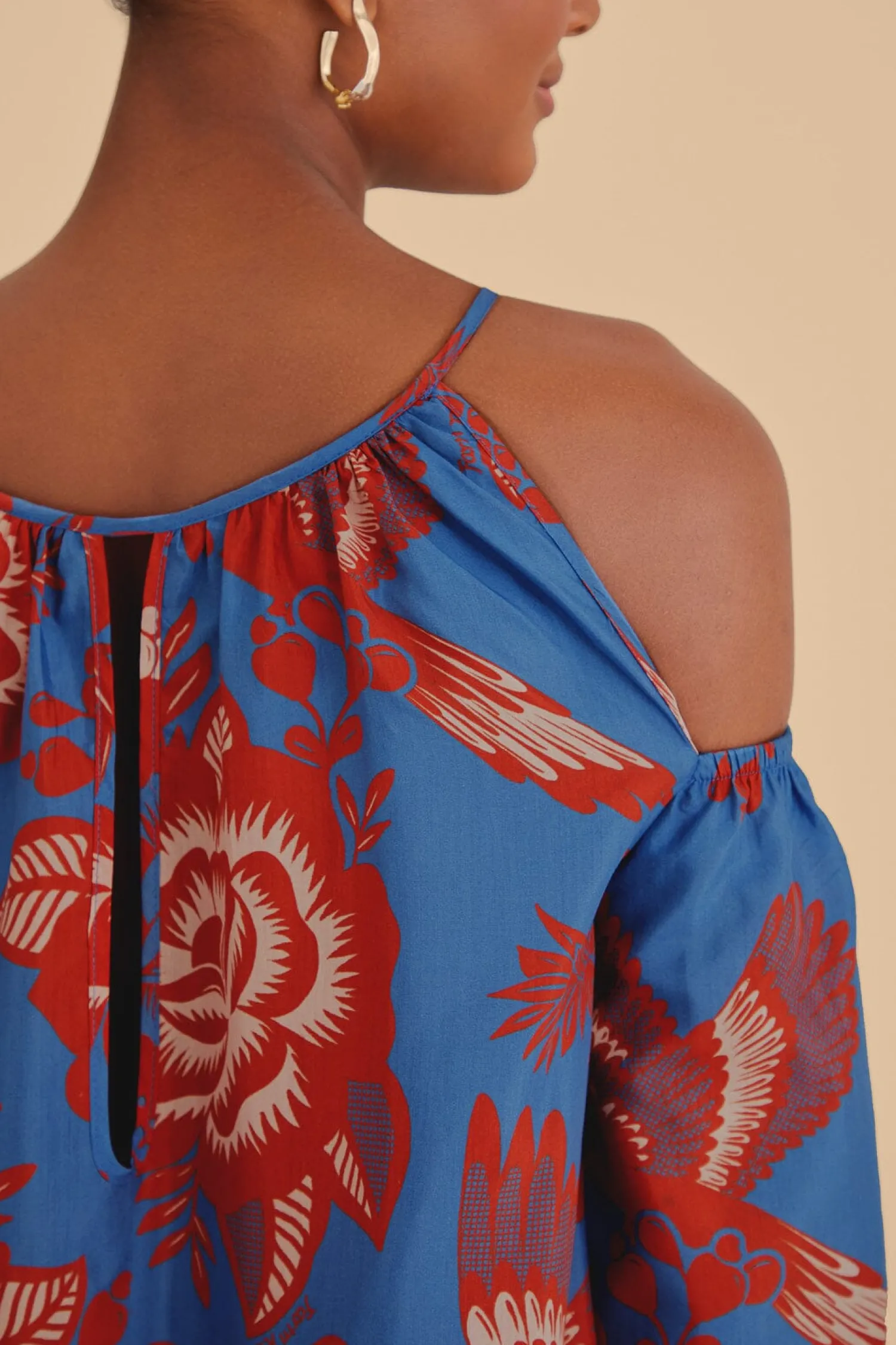 FARM Rio LIGHT BLUE LACE GARDEN MAXI DRESS