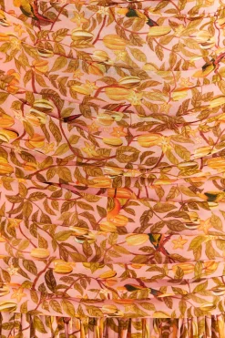 FARM Rio  LIGHT PINK STAR FRUIT MIDI DRESS