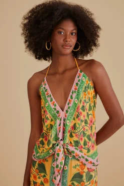 FARM Rio  LIGHT YELLOW HEART IVY BLOUSE