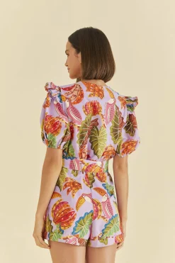 FARM Rio  LILAC BEAKS &AMP; BANANAS V NECK ROMPER