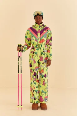 FARM Rio LIME GREEN NEW MUSHROOM SKI JUMPSUIT