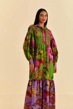 FARM Rio  MAXI FLOWERS ORGANIC COTTON MAXI DRESS
