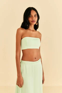 FARM Rio MINT SLEEVELESS CROP TOP