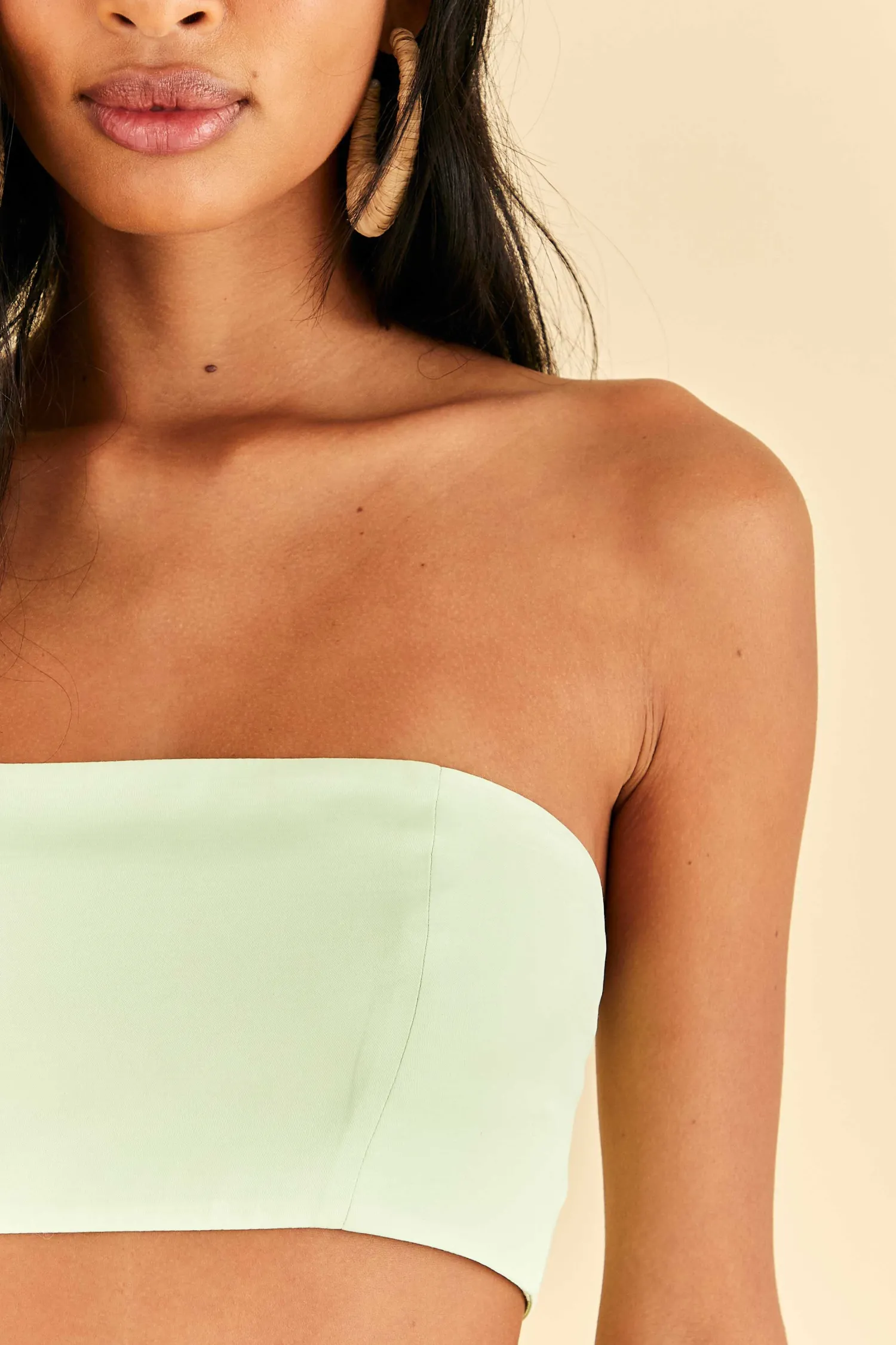 FARM Rio MINT SLEEVELESS CROP TOP