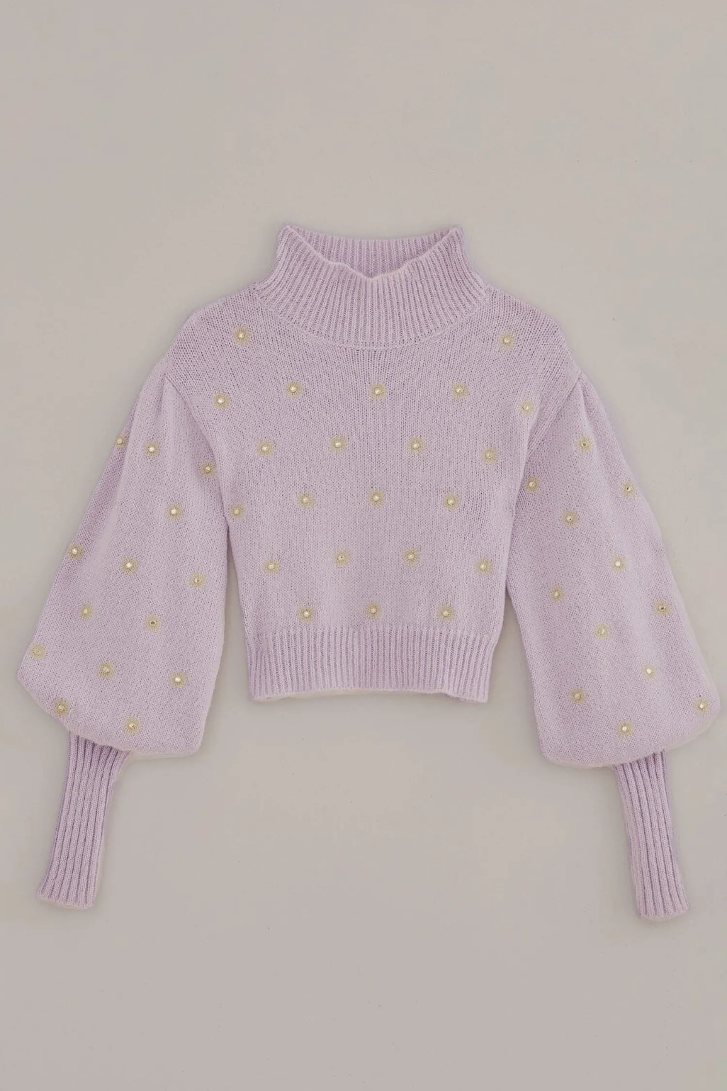 FARM Rio MIRROR EMBROIDERED KNIT SWEATER