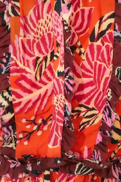 FARM Rio  MIXED FLORAL RUFFLE MINI DRESS