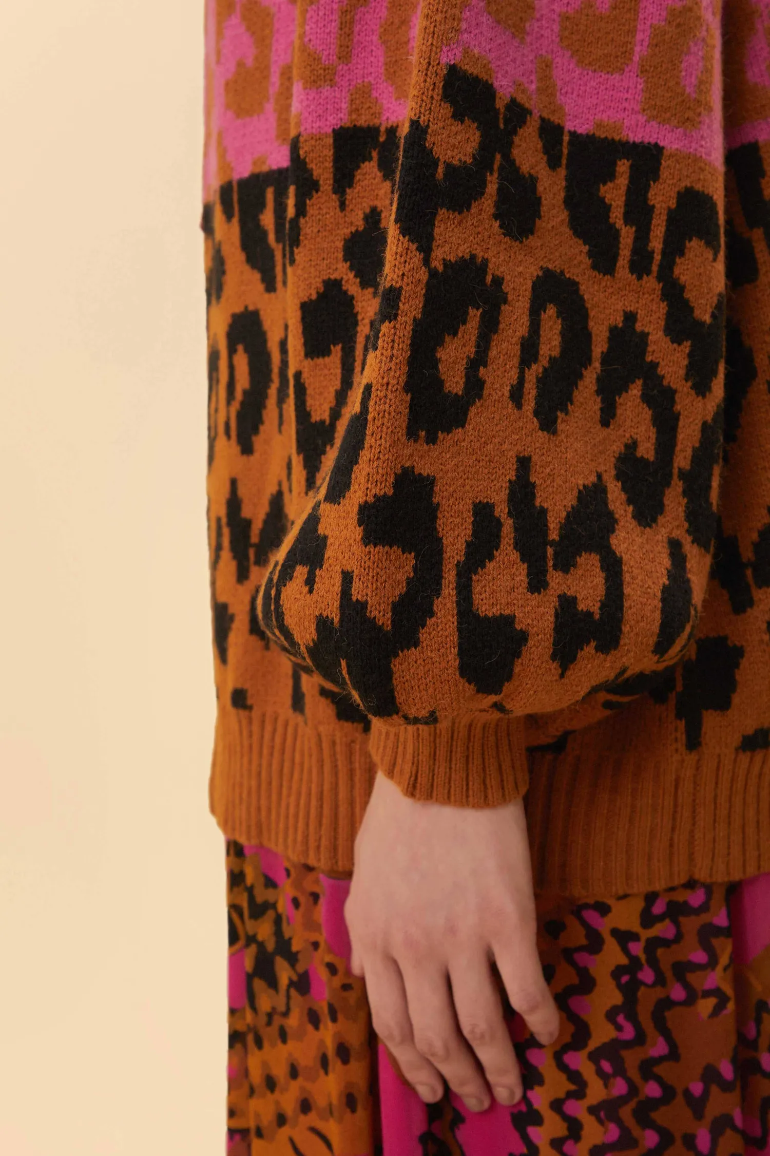 FARM Rio MIXED LEOPARDS KNIT CARDIGAN