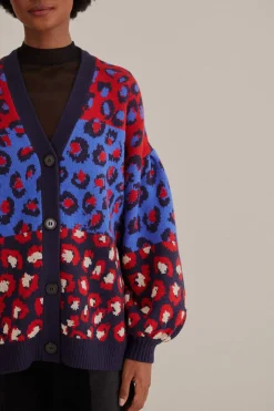 FARM Rio  MIXED LEOPARDS KNIT CARDIGAN