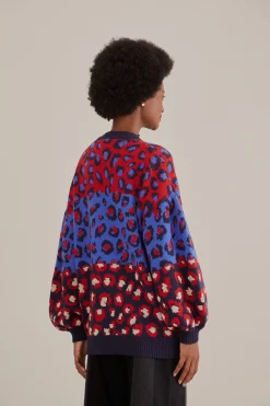 FARM Rio  MIXED LEOPARDS KNIT CARDIGAN