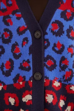 FARM Rio  MIXED LEOPARDS KNIT CARDIGAN