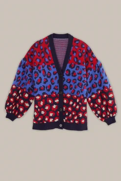 FARM Rio  MIXED LEOPARDS KNIT CARDIGAN