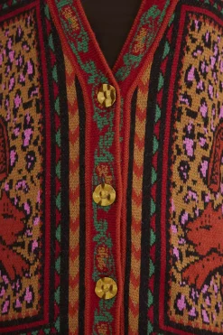 FARM Rio MIXED TAPESTRY PRINTS KNIT CARDIGAN