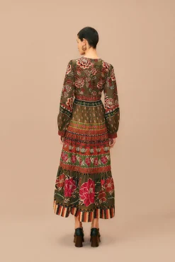 FARM Rio MULTICOLOR AINIKA FLORAL GARDEN MAXI DRESS