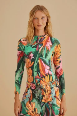 FARM Rio MULTICOLOR BANANA FOLIAGE ORGANIC COTTON BODYSUIT