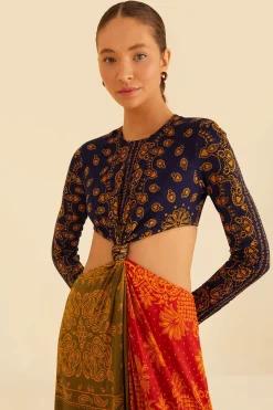 FARM Rio MULTICOLOR BANDANA DREAM CUT OUT MAXI DRESS