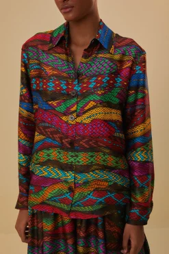 FARM Rio  MULTICOLOR MIRAGE SHIRT LONG SLEEVES